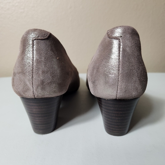 Sofft Womens Lana Bronze Metallic Leather Stacked Heel Comfort Pump-Size 9.5 - Picture 9 of 12